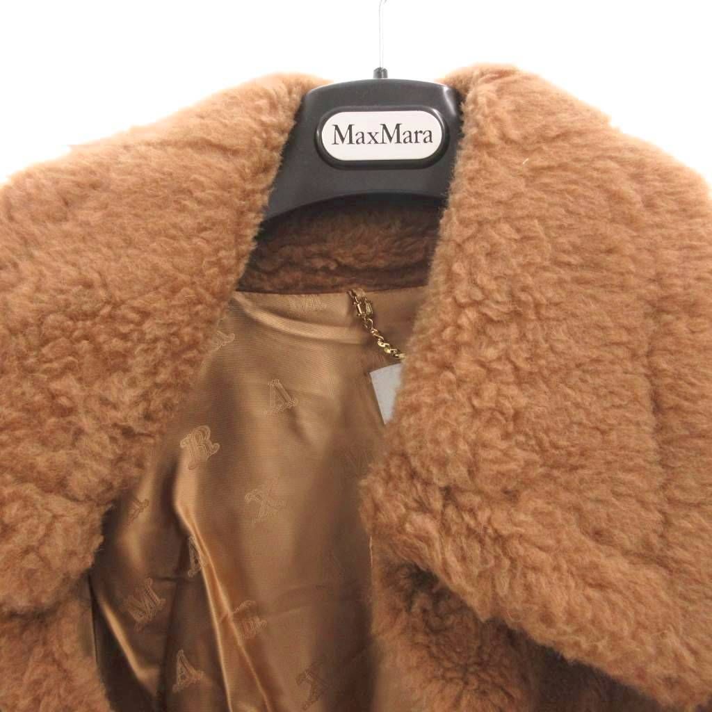 Max Mara Tebe Teddy Bear Cape Poncho Fleece Silk Blend Lining All Over Pattern — view 6