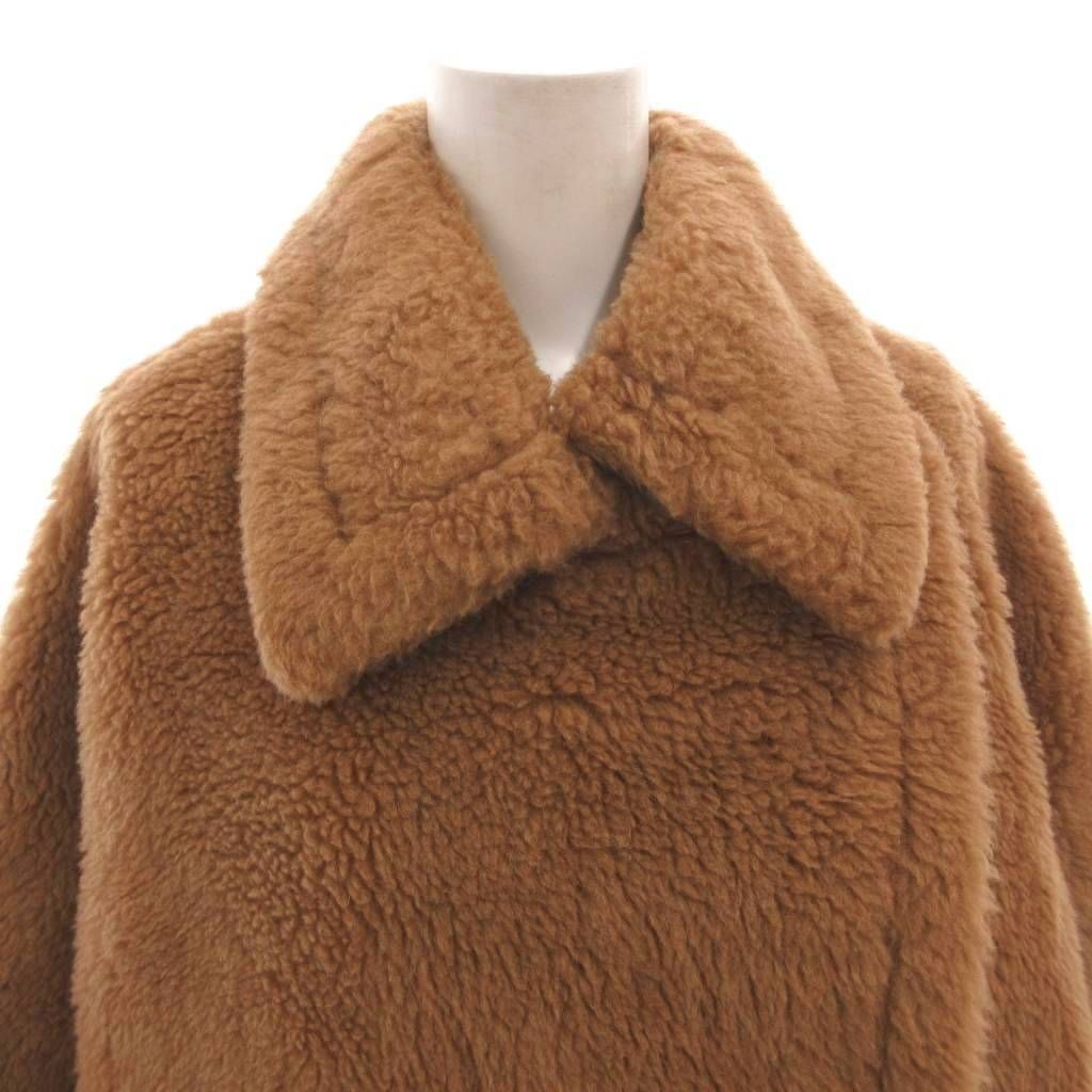 Max Mara Tebe Teddy Bear Cape Poncho Fleece Silk Blend Lining All Over Pattern — view 4