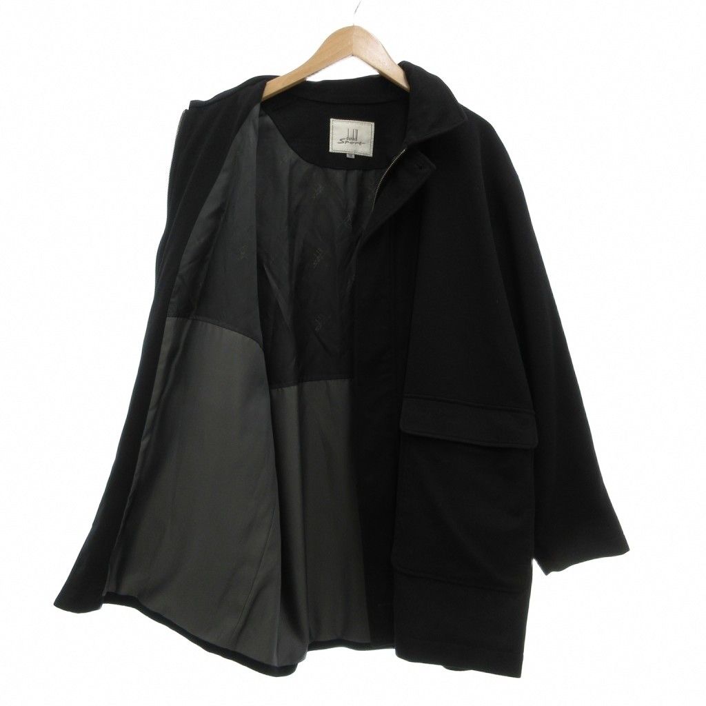 Loro Piana Dunhill Sport Soutien Collar Coat Cashmere Mid Length M Black Round — view 3
