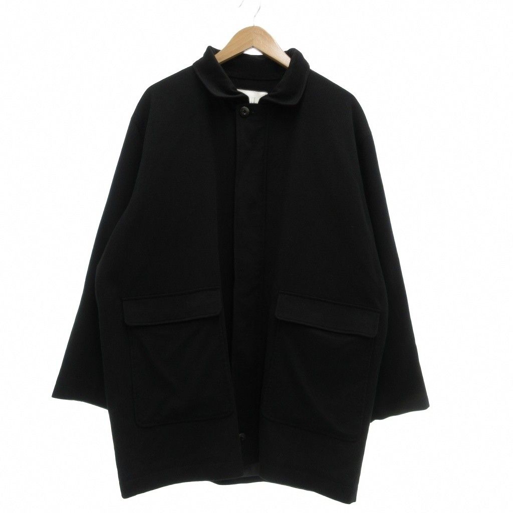 Loro Piana Dunhill Sport Soutien Collar Coat Cashmere Mid Length M Black Round