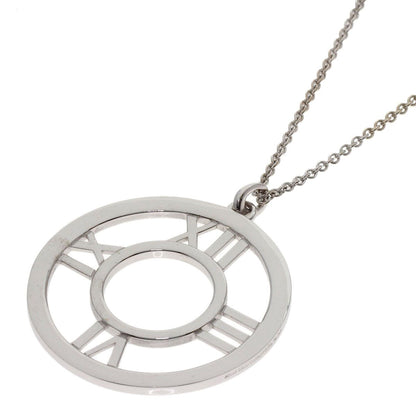 Tiffany & Co Atlas Open Medallion Necklace 18k White Gold