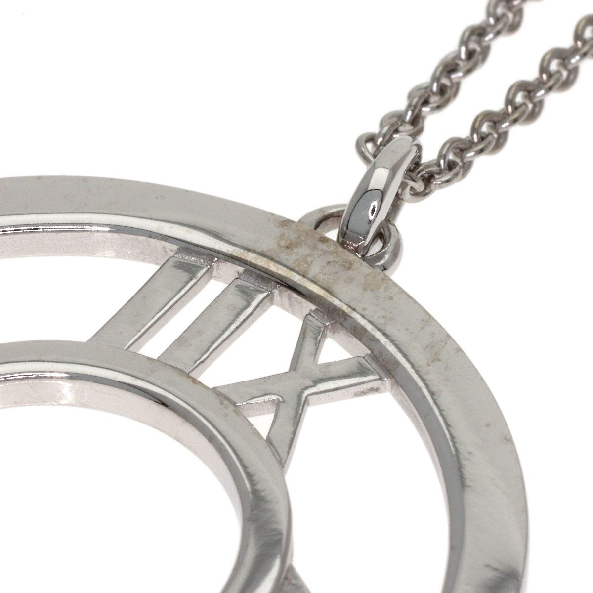 Tiffany & Co Atlas Open Medallion Necklace 18k White Gold — view 6