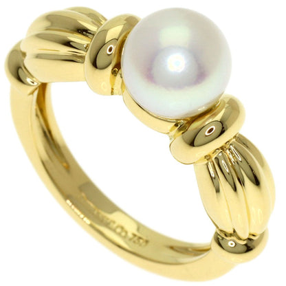 Tiffany & Co Pearl Signature Ring 18k Yellow Gold