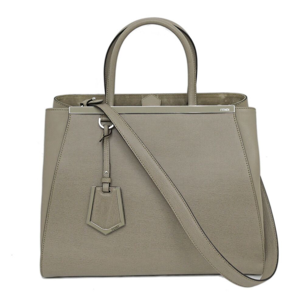 Fendi Bag Toujour Beige Silver Leather Shoulder