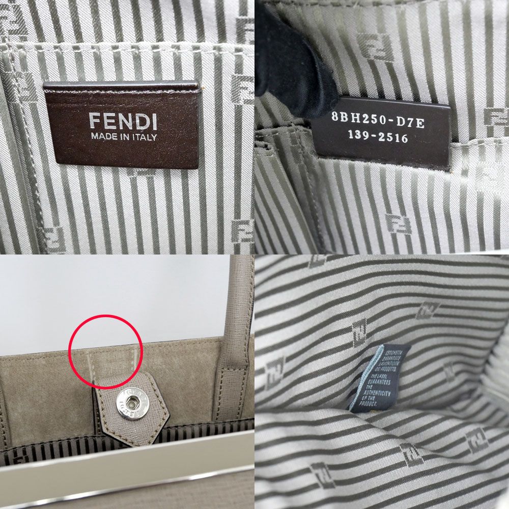 Fendi Bag Toujour Beige Silver Leather Shoulder — view 8