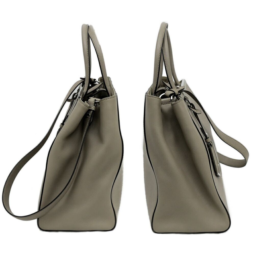 Fendi Bag Toujour Beige Silver Leather Shoulder — view 3