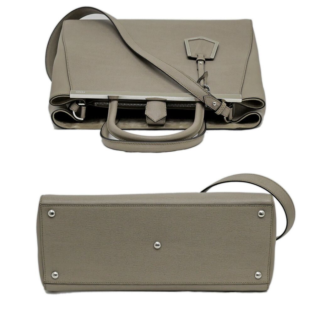 Fendi Bag Toujour Beige Silver Leather Shoulder — view 4