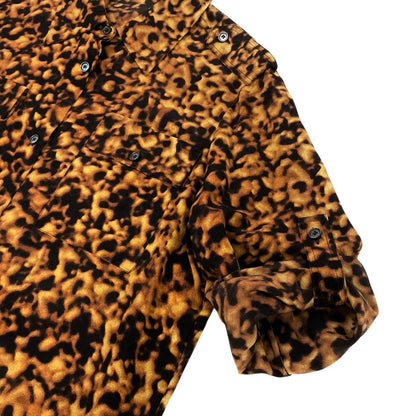 Celine Silk Shirt Long Dress with Scarf Allover Print 40 Brown — view 5