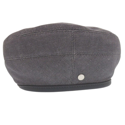Hermes Santono Denim Series Button Beret Silver Cotton leather Gray — view 5