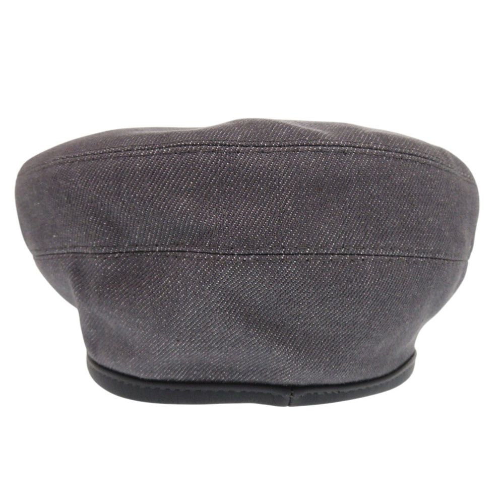 Hermes Santono Denim Series Button Beret Silver Cotton leather Gray — view 4
