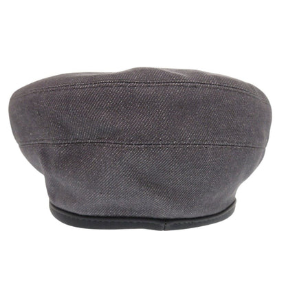 Hermes Santono Denim Series Button Beret Silver Cotton leather Gray — view 4