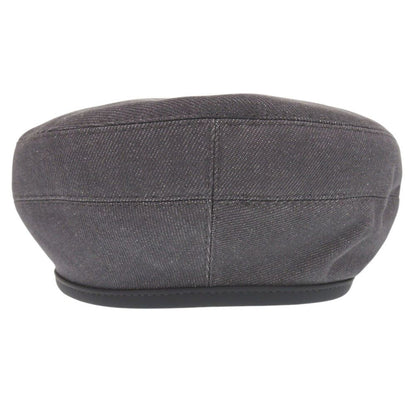 Hermes Santono Denim Series Button Beret Silver Cotton leather Gray — view 3