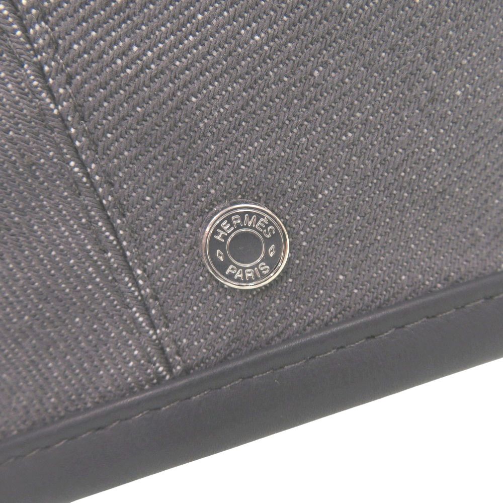 Hermes Santono Denim Series Button Beret Silver Cotton leather Gray — view 9