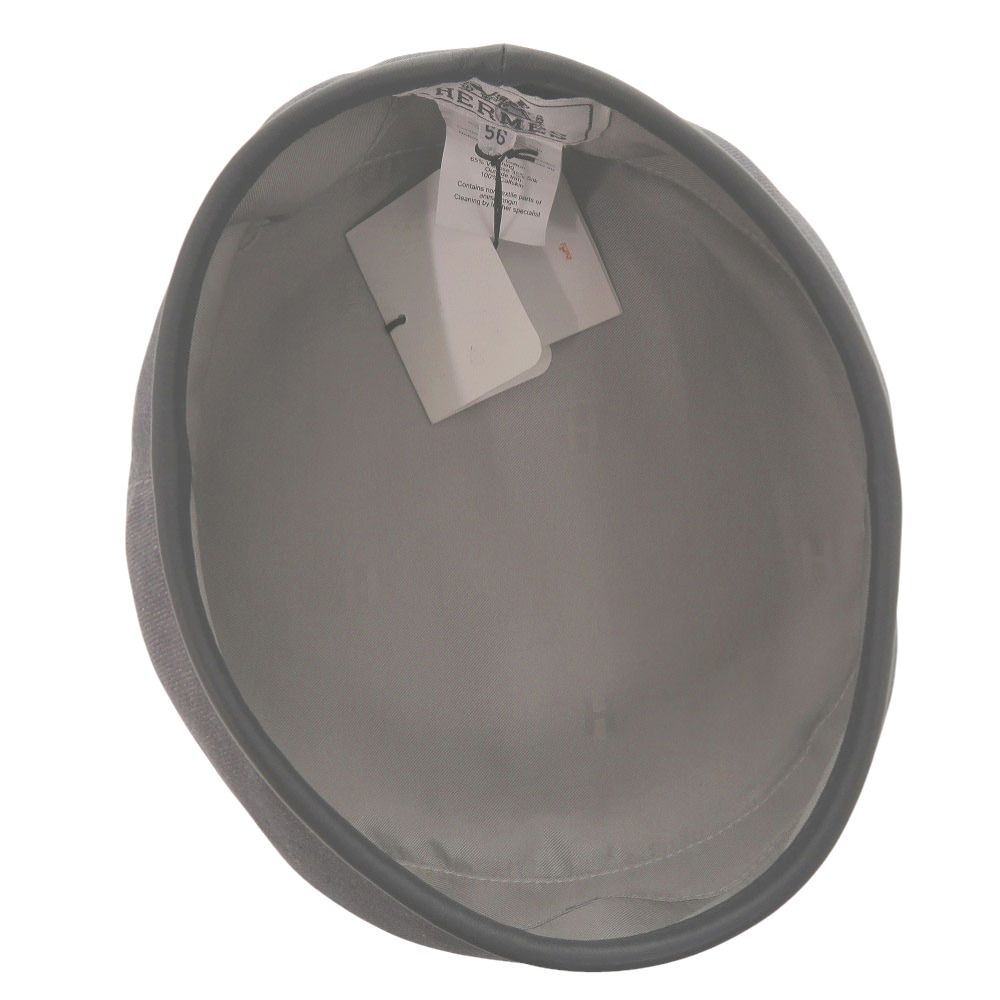 Hermes Santono Denim Series Button Beret Silver Cotton leather Gray — view 7