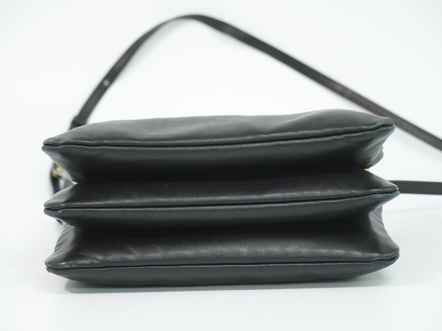 Celine Trio Large Shoulder Bag Pochette Leather Black — view 3