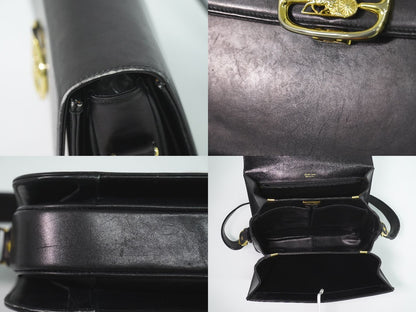 Celine Carriage Shoulder Bag Leather Black — view 8