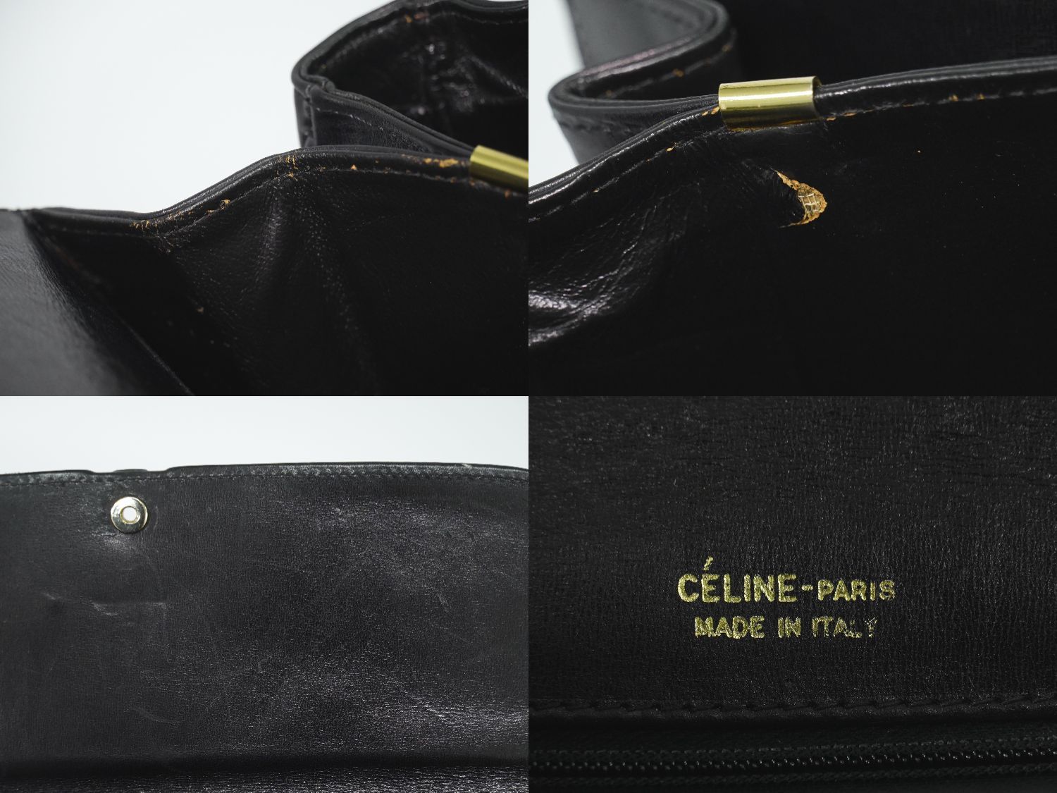 Celine Carriage Shoulder Bag Leather Black — view 9