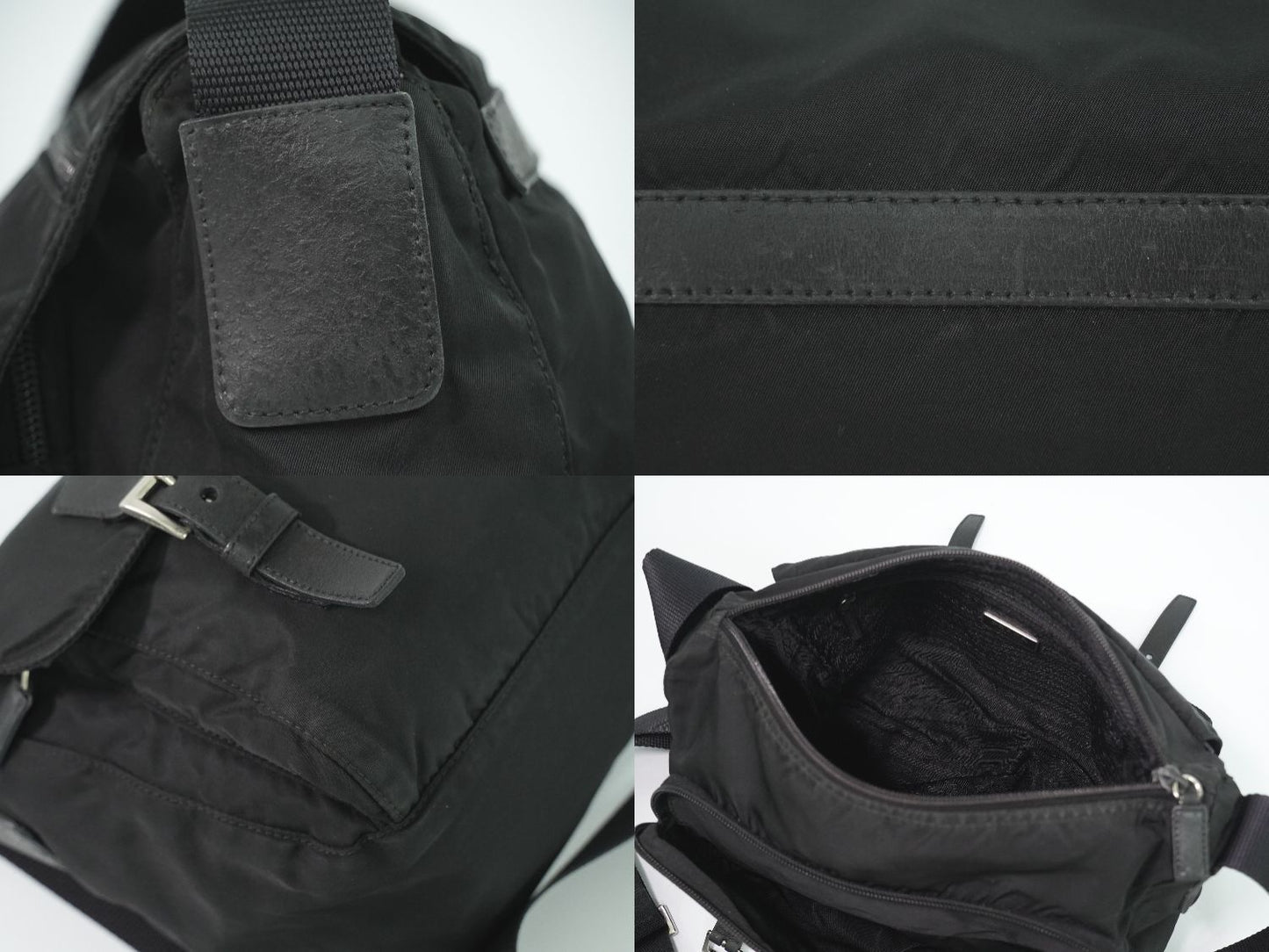 Prada Nylon Shoulder Bag Pochette Black — view 8