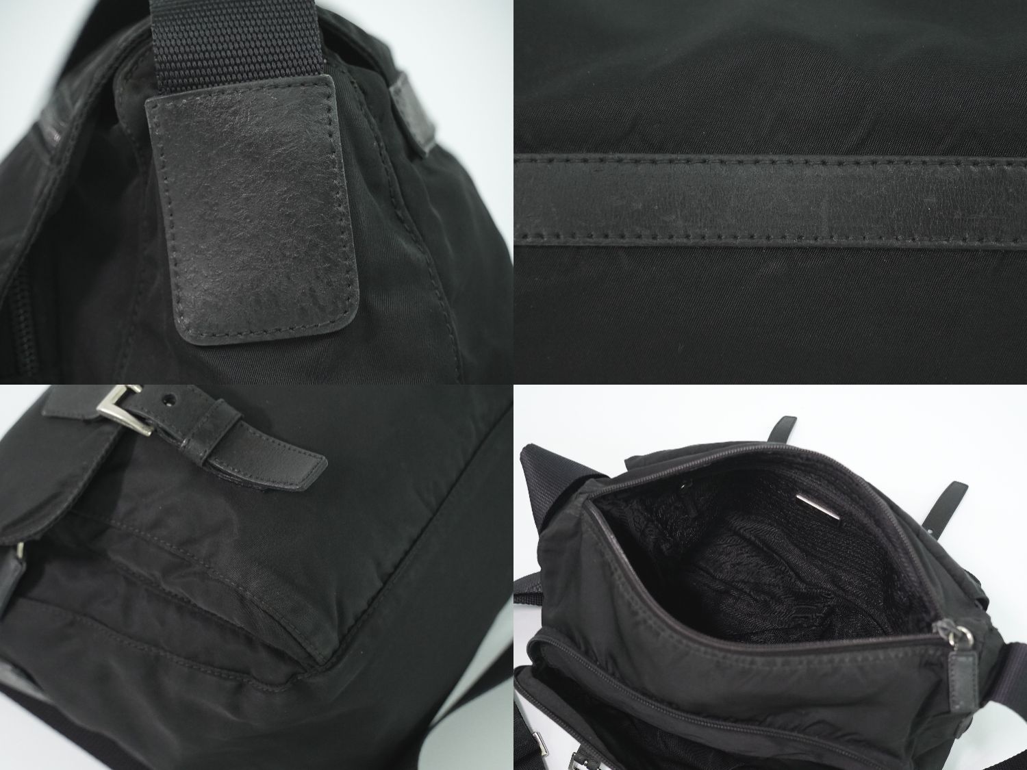 Prada Nylon Shoulder Bag Pochette Black — view 8