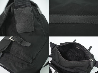 Prada Nylon Shoulder Bag Pochette Black — view 8
