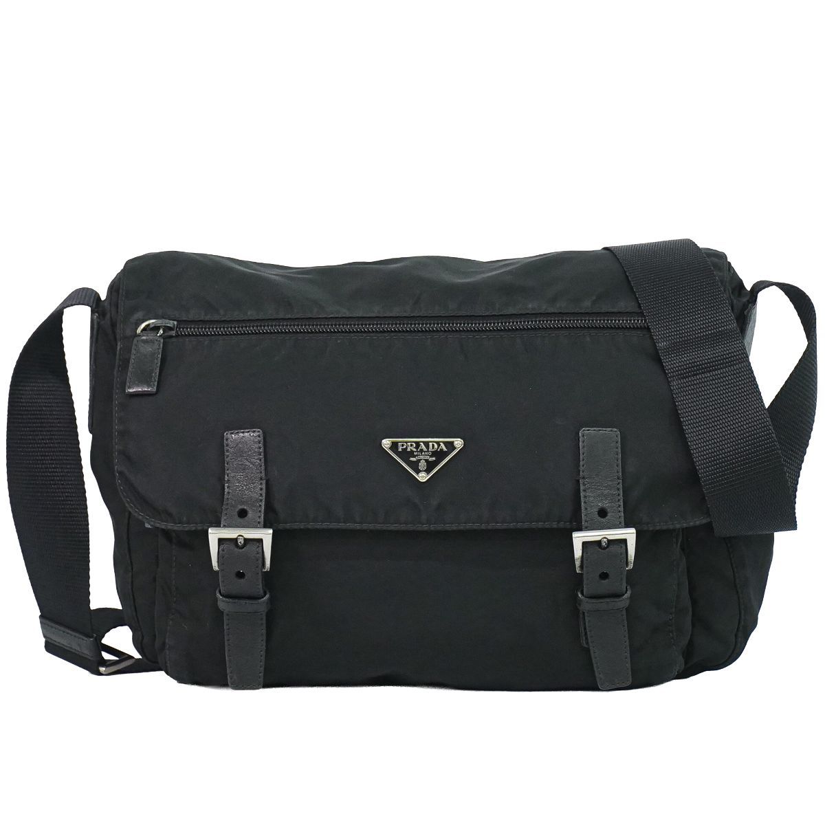Prada Nylon Shoulder Bag Pochette Black