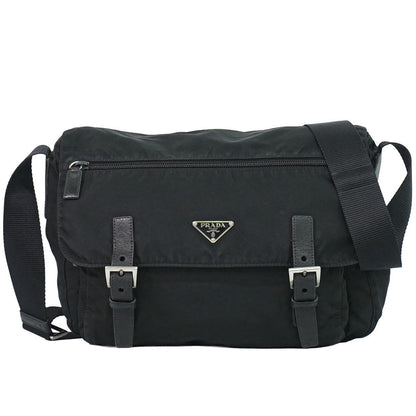 Prada Nylon Shoulder Bag Pochette Black