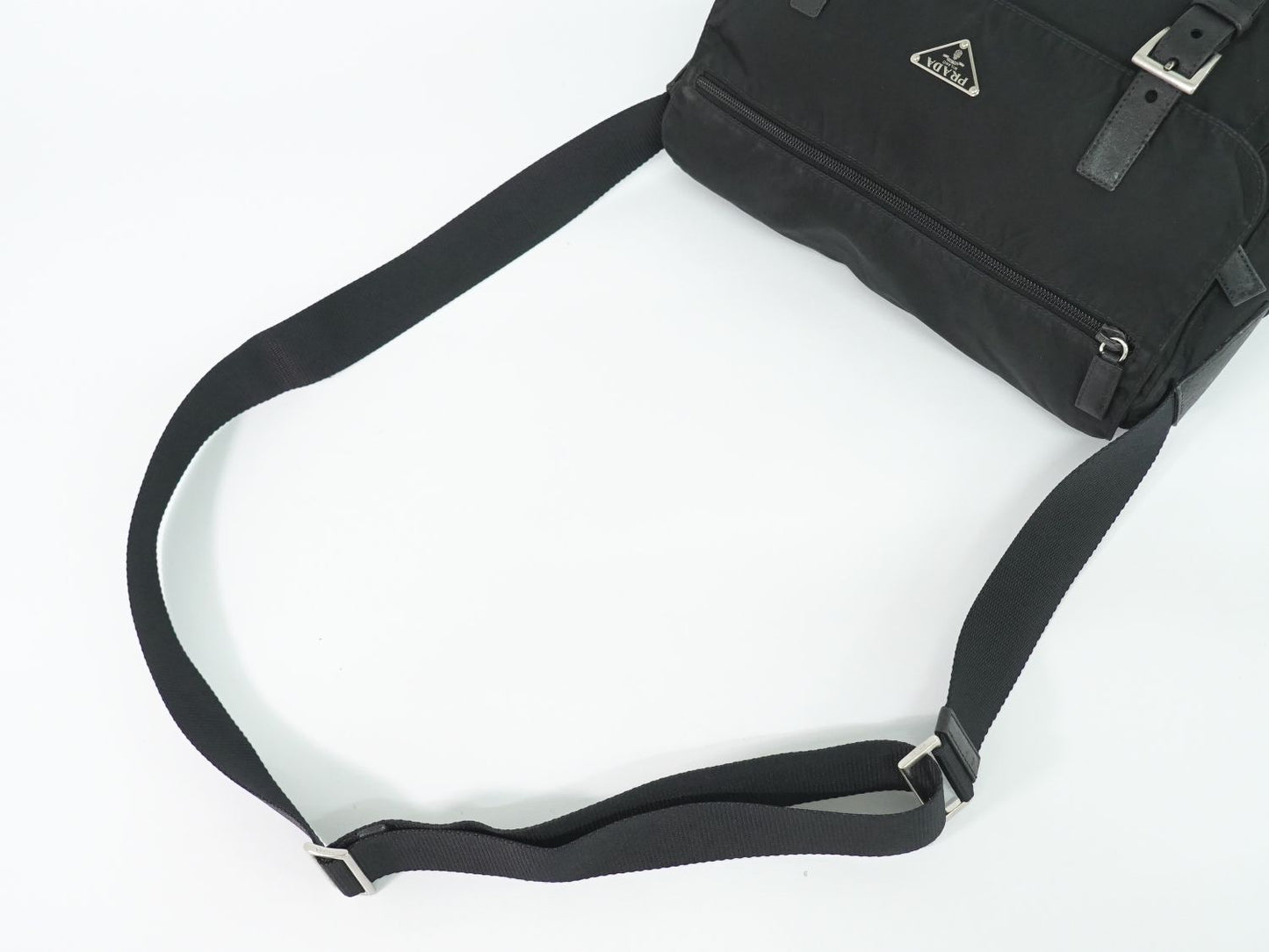 Prada Nylon Shoulder Bag Pochette Black — view 4