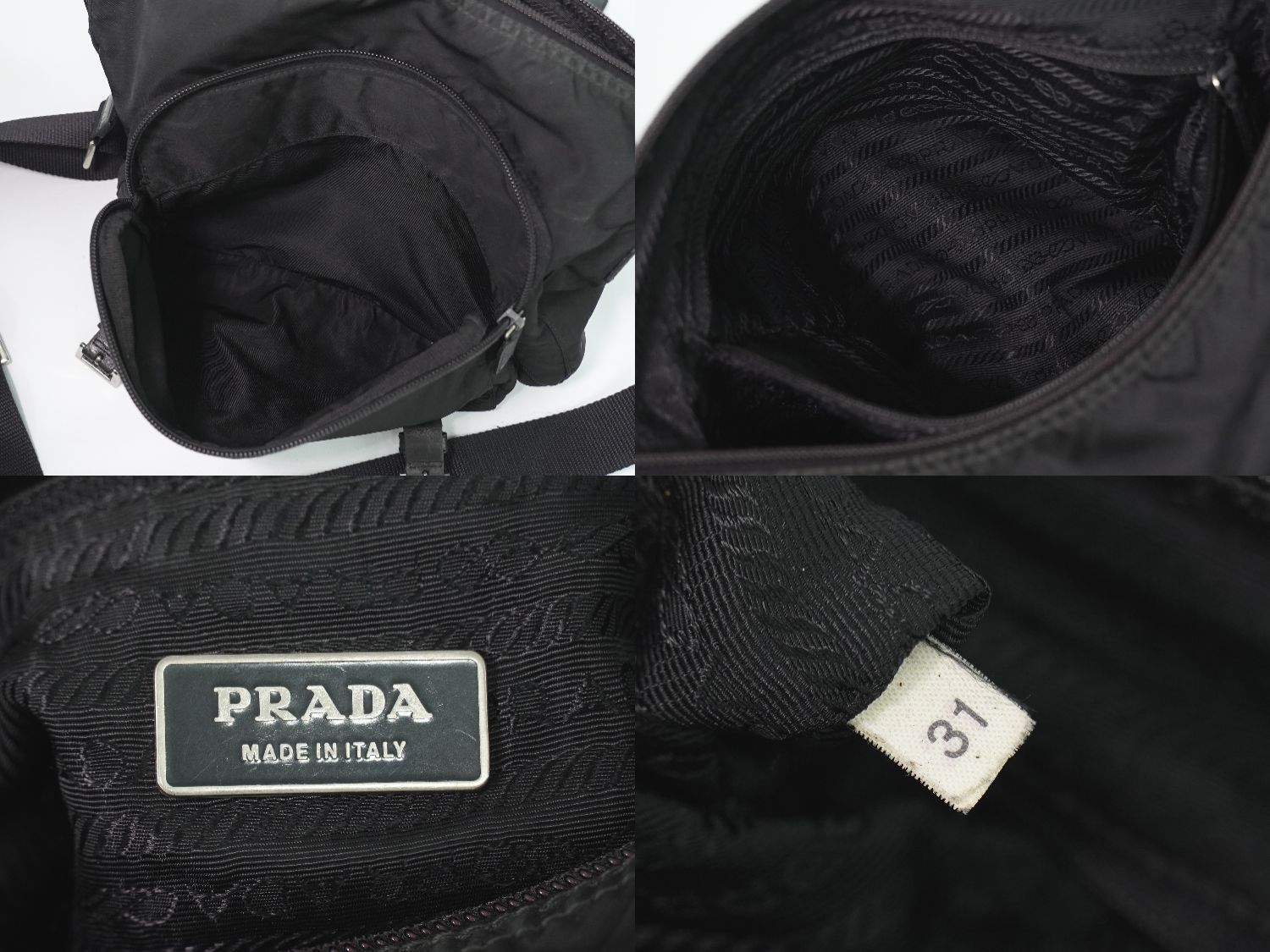 Prada Nylon Shoulder Bag Pochette Black — view 9
