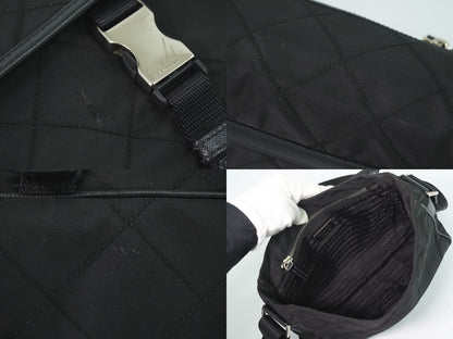 Prada Nylon Shoulder Bag Pochette Black — view 7