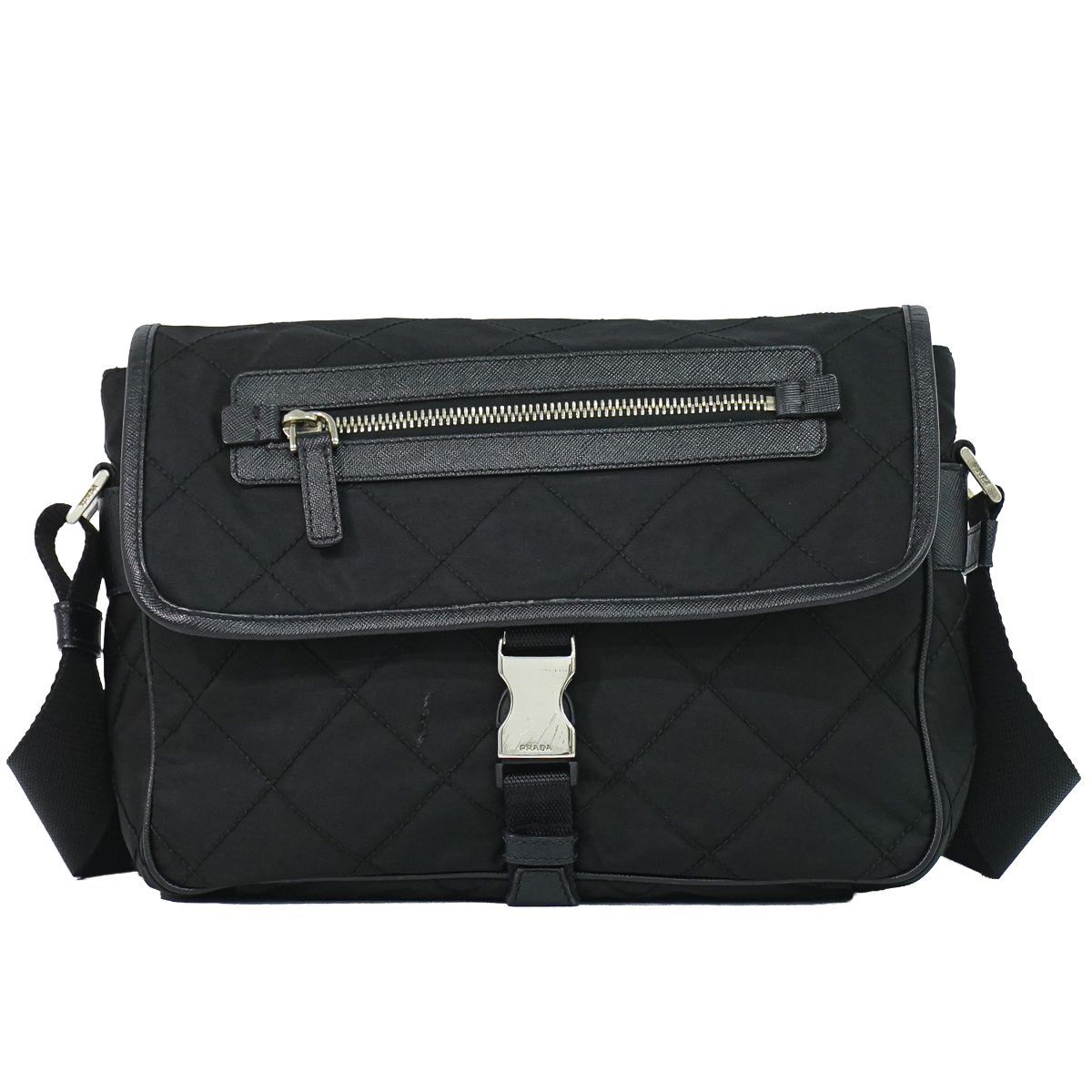 Prada Nylon Shoulder Bag Pochette Black