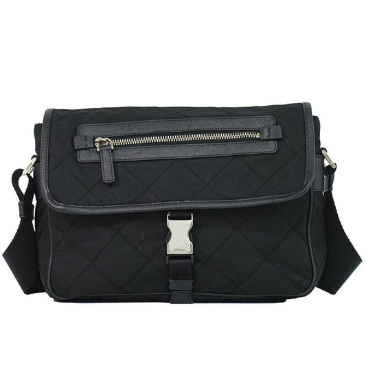 Prada Nylon Shoulder Bag Pochette Black