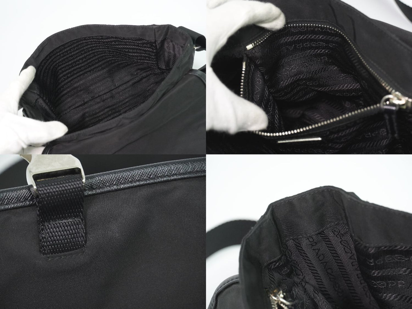 Prada Nylon Shoulder Bag Pochette Black — view 8