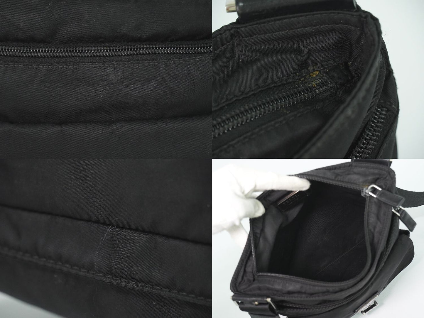 Prada Nylon Shoulder Bag Pochette Black — view 8