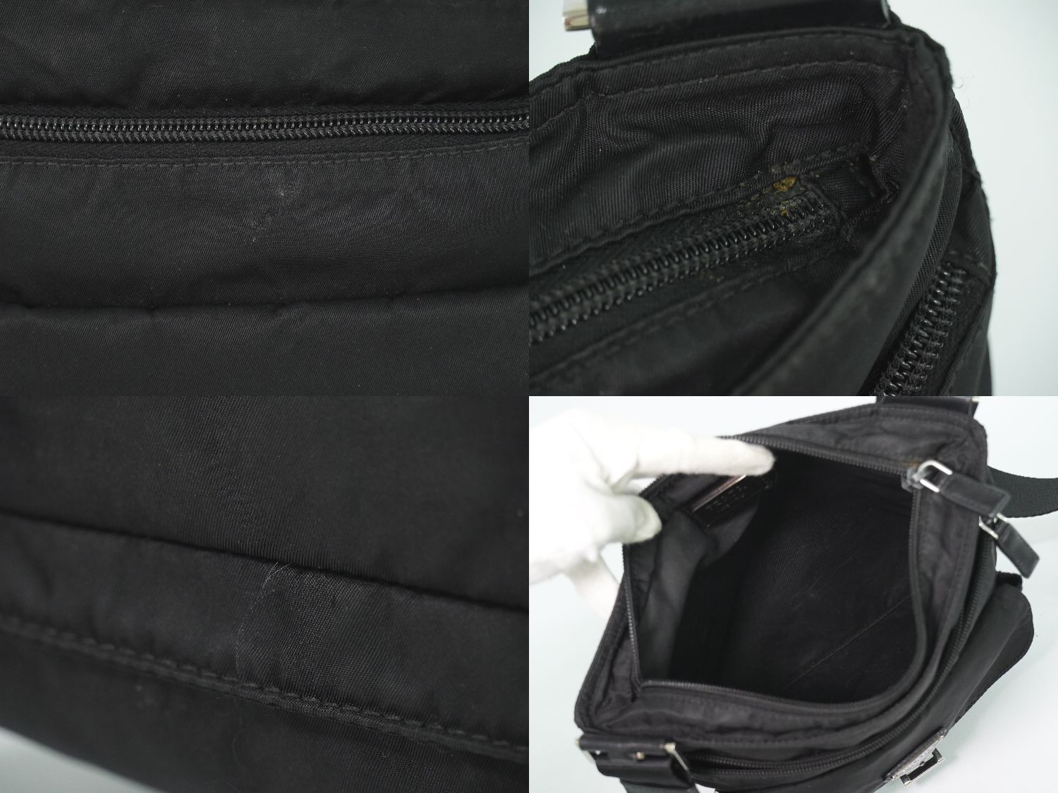 Prada Nylon Shoulder Bag Pochette Black — view 8