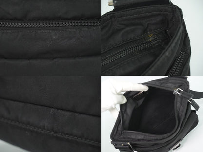 Prada Nylon Shoulder Bag Pochette Black — view 8