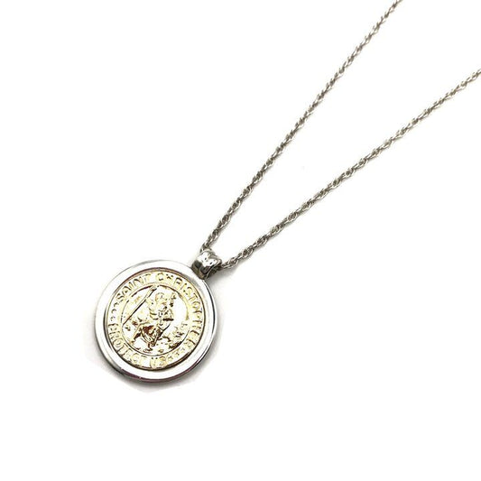 Tiffany & Co St Christopher Sterling Silver Coin Necklace