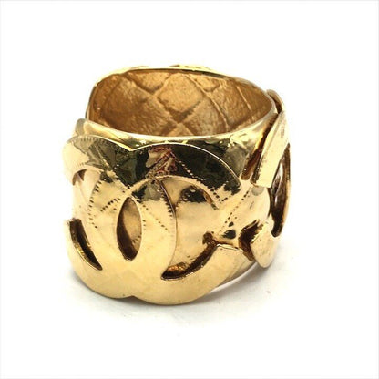 Chanel Bangle CC Logo Vintage Gold Bracelet — view 3