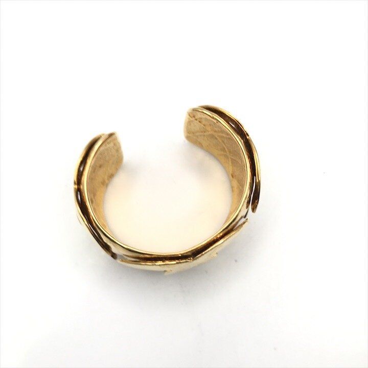 Chanel Bangle CC Logo Vintage Gold Bracelet — view 5