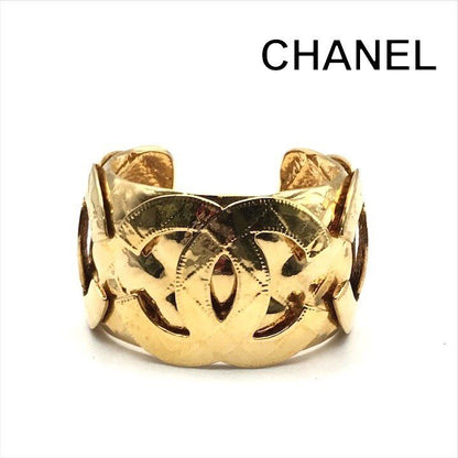 Chanel Bangle CC Logo Vintage Gold Bracelet