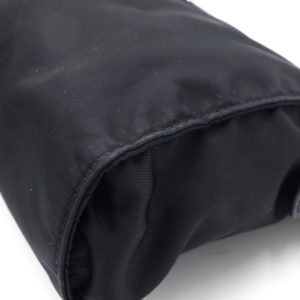 Prada Tessuto Clutch Pouch Black Nylon Silver — view 5