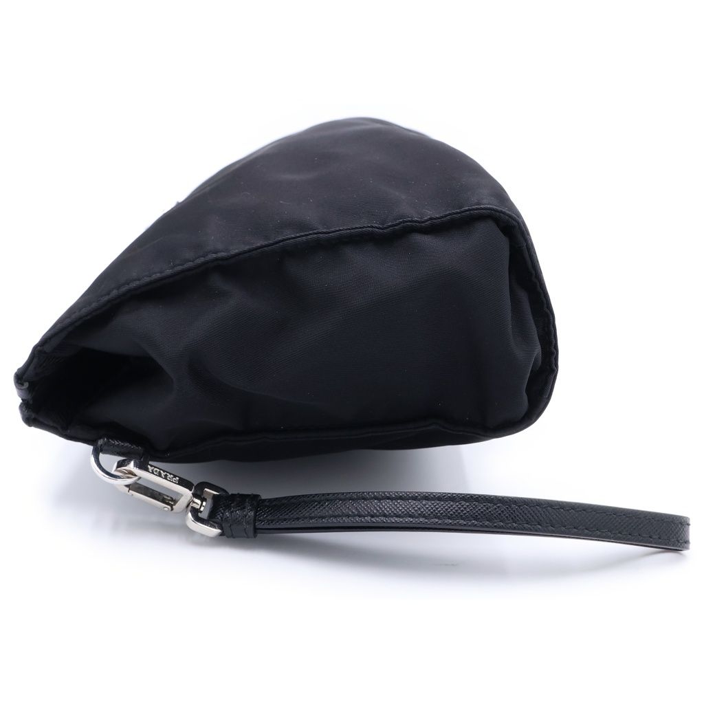 Prada Tessuto Clutch Pouch Black Nylon Silver — view 3