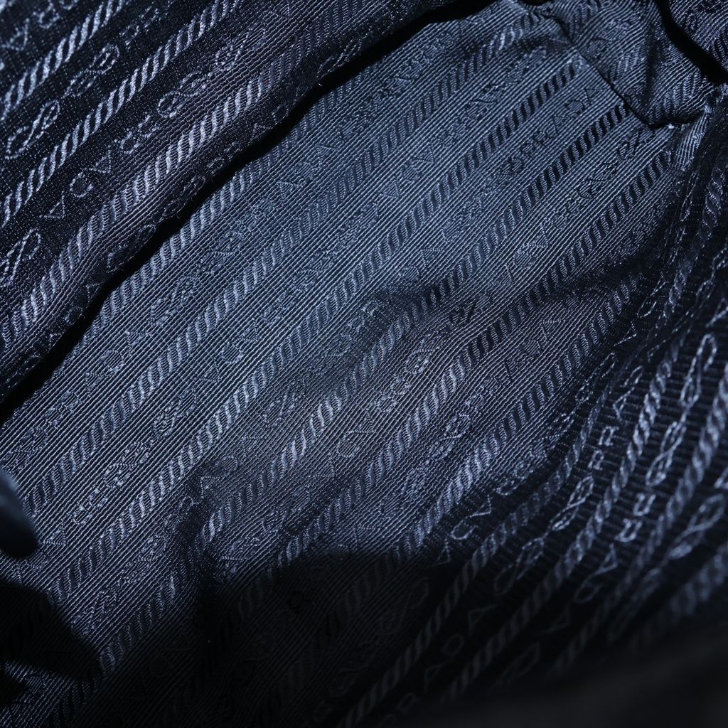 Prada Tessuto Clutch Pouch Black Nylon Silver — view 6