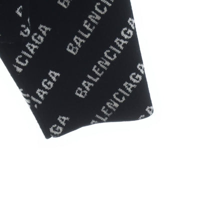 Balenciaga Allover Logo Wool Knit Cardigan Black — view 5