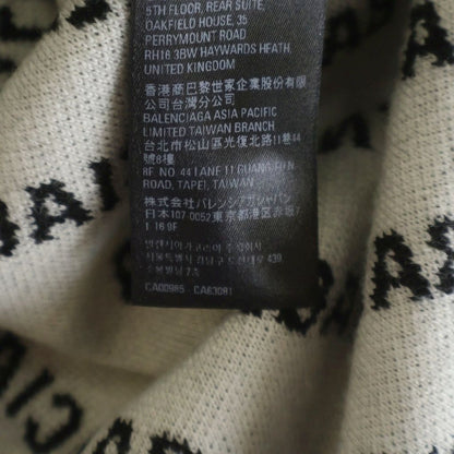 Balenciaga Allover Logo Wool Knit Cardigan Black — view 8