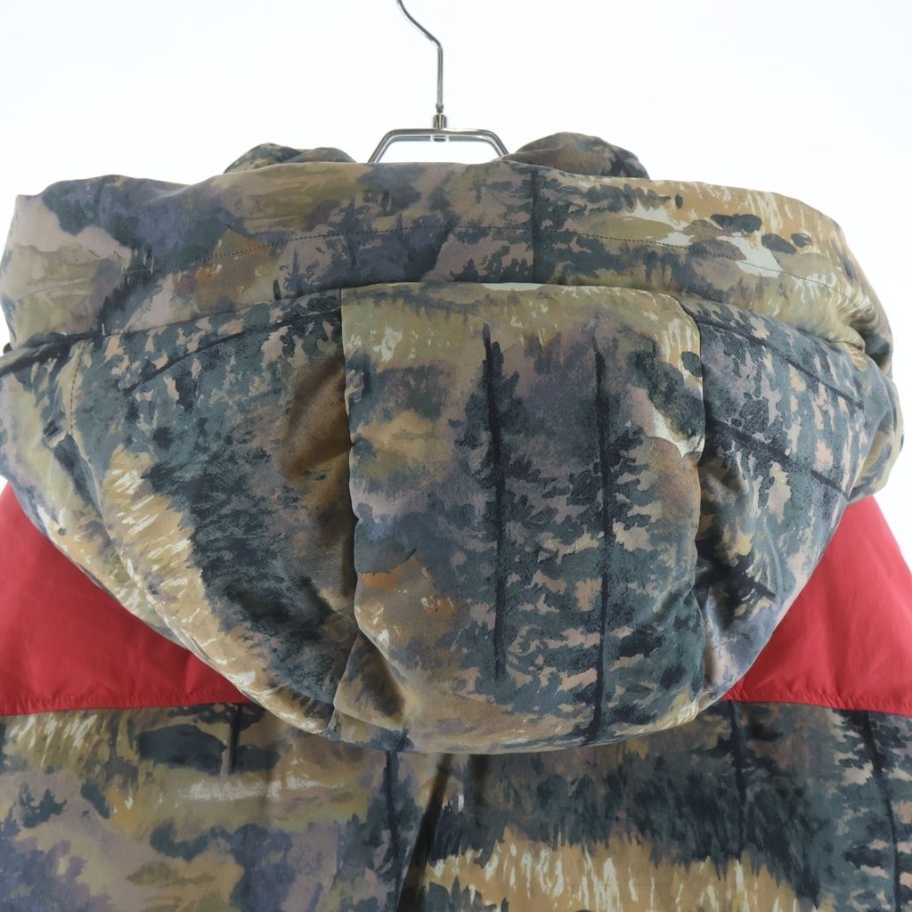 Gucci Logo Embroidery Forest Print All Over Pattern Hooded Down Jacket Beige — view 4