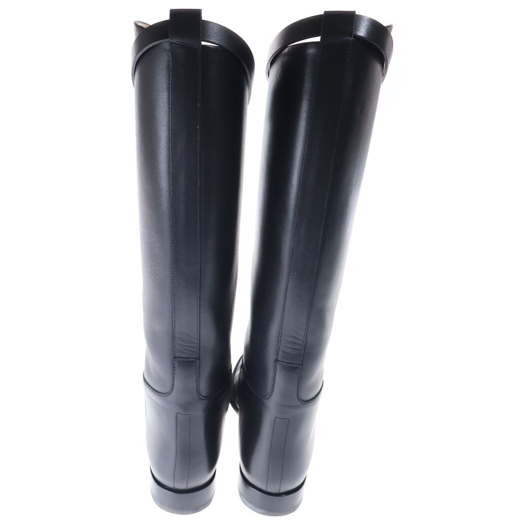 Hermes Kelly Jump Boots Long Black Leather — view 3