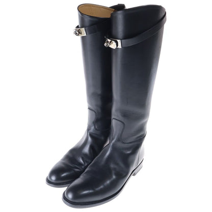 Hermes Kelly Jump Boots Long Black Leather — view 2