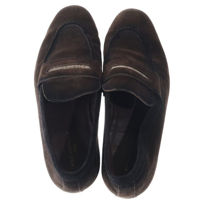 Louis Vuitton Globe Line Monogram Penny Suede Leather Loafers Brown — view 4