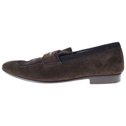 Louis Vuitton Globe Line Monogram Penny Suede Leather Loafers Brown