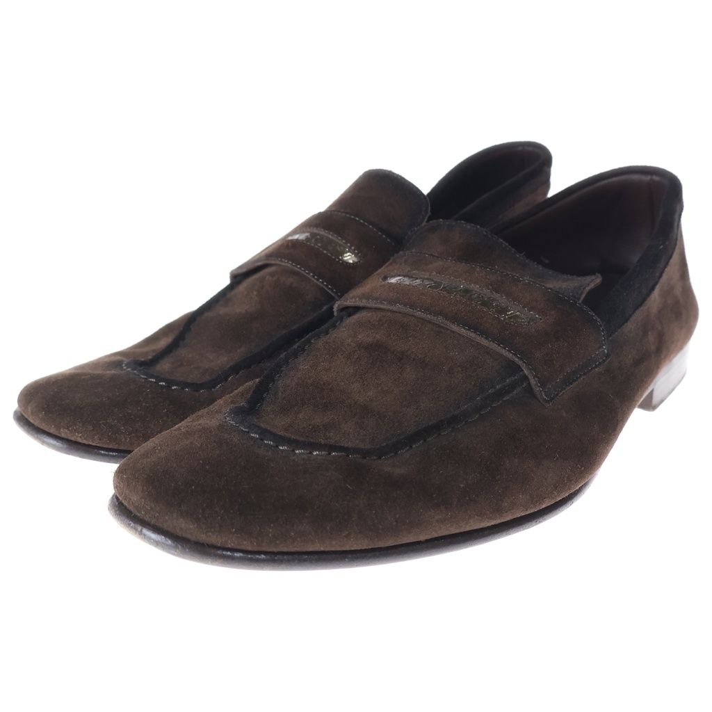 Louis Vuitton Globe Line Monogram Penny Suede Leather Loafers Brown — view 2